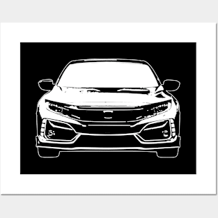 White Civic Type R Sketch Art Posters and Art